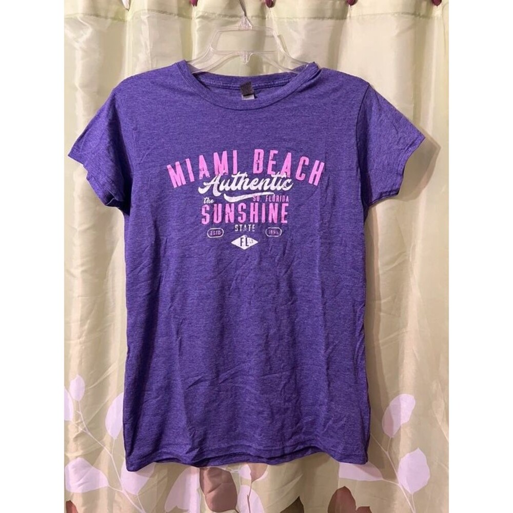 Miami Beach sunshine purple tee